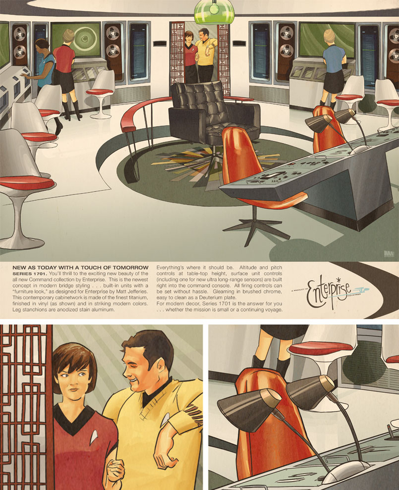 Illustration for article titled The Starship Enterprise Looks Great Decked Out In Midcentury Design